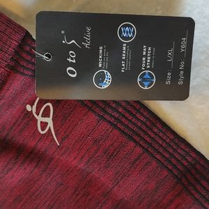 OtoS Capri/Knee Legging (see video for detailed look), Red Wine/Black
